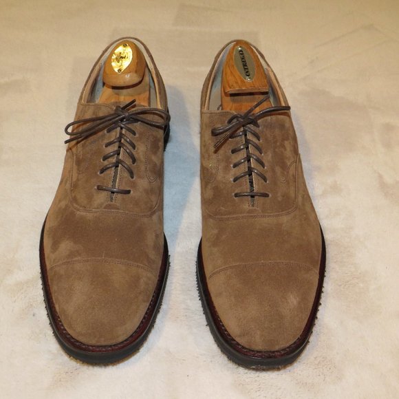 Church's Lancaster Wedge Brown Suede Captoe Oxford 100 Last US 9.5F NWB